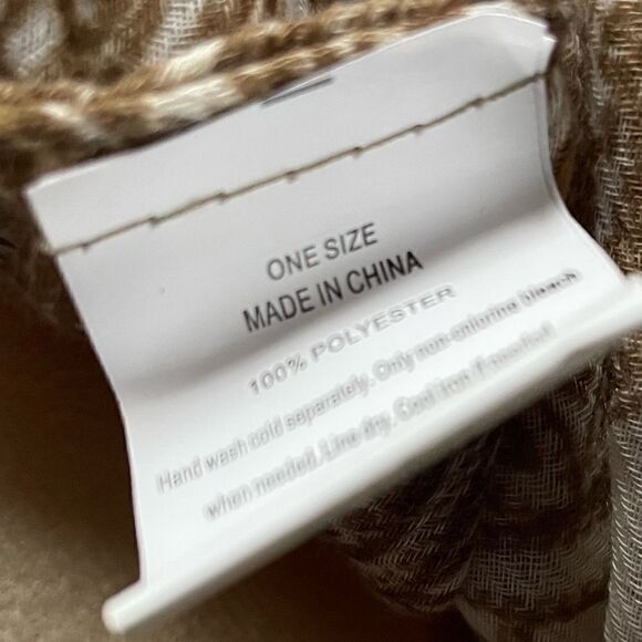 Infinity Scarf with Cream, Tan and White Paisley and Floral Designs (OS) - Picture 7 of 13